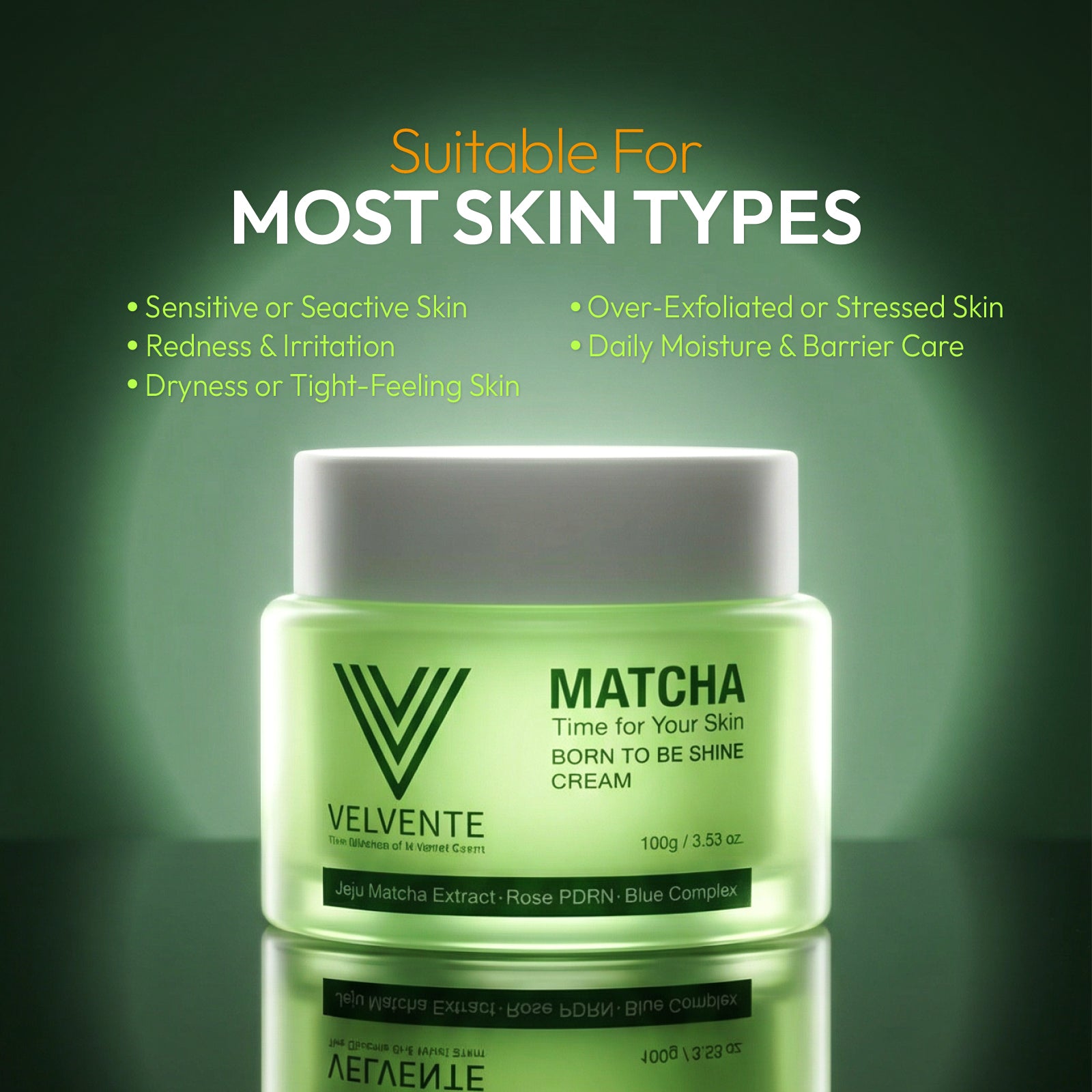 velvente matcha pdrn cream born to be shine daily moisturizer