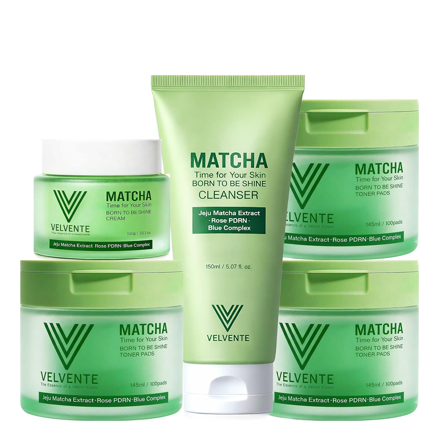 [Bundle] Matcha PDRN 3-Step Self-Care Set 3Month Supply | Toner Pad X 3, Cleanser X 1, Cream X 1